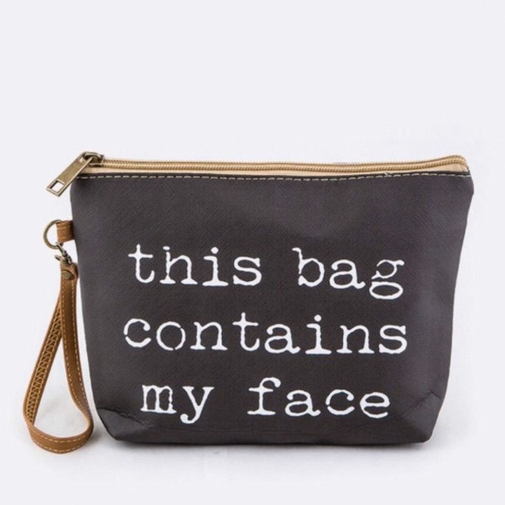 ‘This Bag Contains My Face’ Cosmetic Bag. NWT. - Picture 2 of 5
